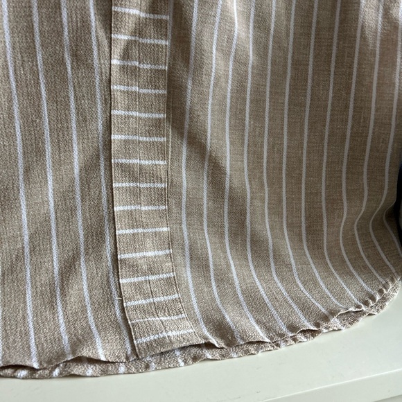 Tan Sleeveless Pullover Zip Down Blouse L - Picture 8 of 15